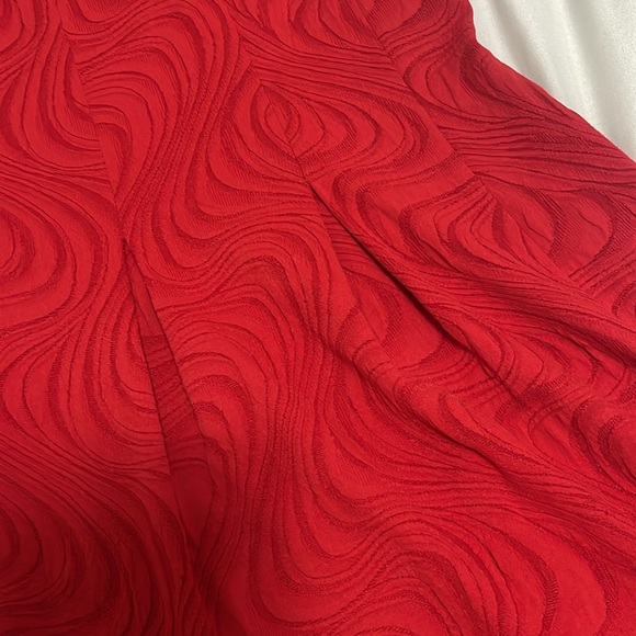 Womens fit and flare red dress - Picture 3 of 4